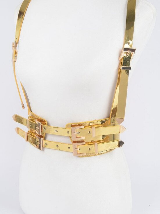 Plus Size Vegan Harness With Metal Buckle